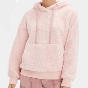 UGG Barbie Fuzzy Sherpa Fleece Hoodie With Kangaroo Pocket "Loyra" SOFT! XS